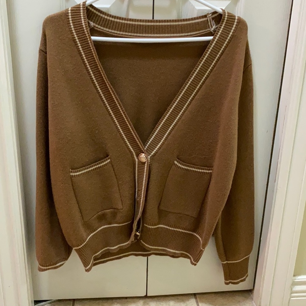 Cardigan in brown/brown yellow